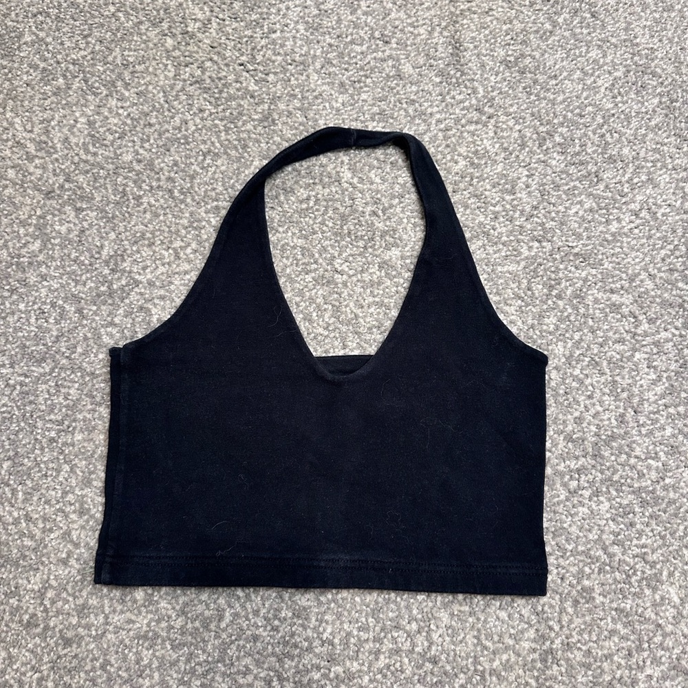 Black Halter Neck Women's Top - final sale